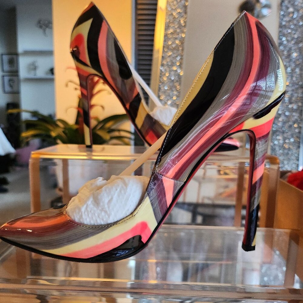 Christian Louboutin Multicolor Graffiti Pigalle 120 Patent Leather Stiletto Pump